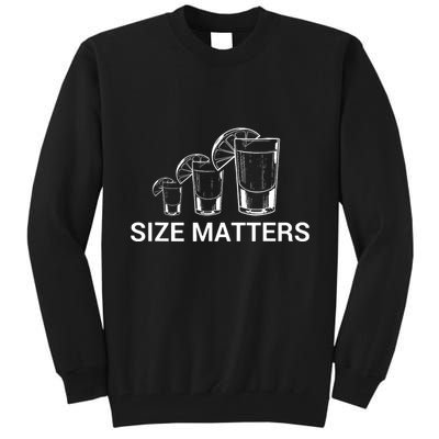 Size Matters Funny Salt Lime Tacos Tequila Tall Sweatshirt