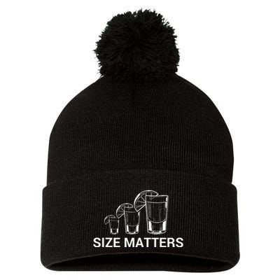 Size Matters Funny Salt Lime Tacos Tequila Pom Pom 12in Knit Beanie