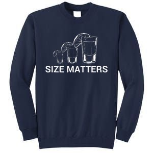 Size Matters Funny Salt Lime Tacos Tequila Tall Sweatshirt