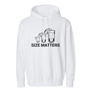 Size Matters Funny Salt Lime Tacos Tequila Garment-Dyed Fleece Hoodie