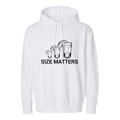Size Matters Funny Salt Lime Tacos Tequila Garment-Dyed Fleece Hoodie