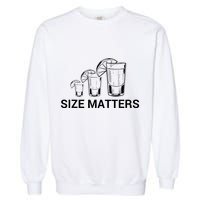 Size Matters Funny Salt Lime Tacos Tequila Garment-Dyed Sweatshirt