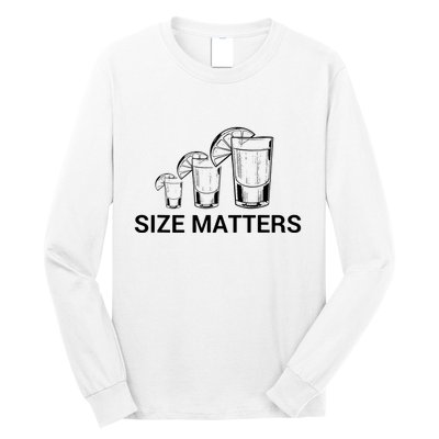 Size Matters Funny Salt Lime Tacos Tequila Long Sleeve Shirt