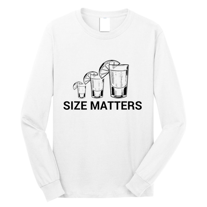 Size Matters Funny Salt Lime Tacos Tequila Long Sleeve Shirt