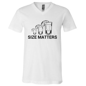 Size Matters Funny Salt Lime Tacos Tequila V-Neck T-Shirt