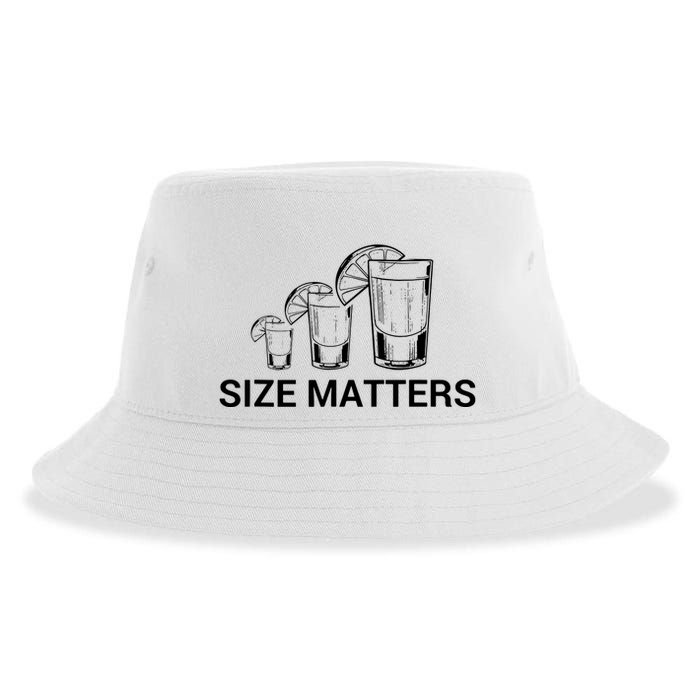 Size Matters Funny Salt Lime Tacos Tequila Sustainable Bucket Hat