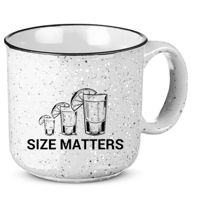 Size Matters Funny Salt Lime Tacos Tequila 15oz Campfire Ceramic Mug