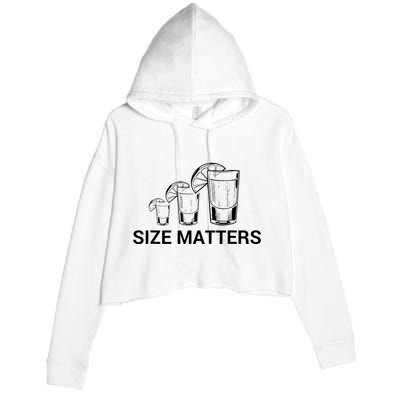 Size Matters Funny Salt Lime Tacos Tequila Crop Fleece Hoodie
