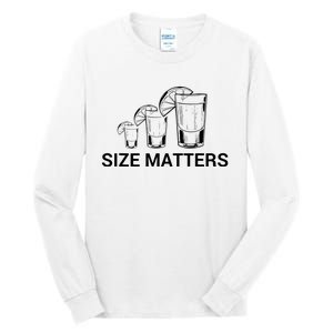 Size Matters Funny Salt Lime Tacos Tequila Tall Long Sleeve T-Shirt