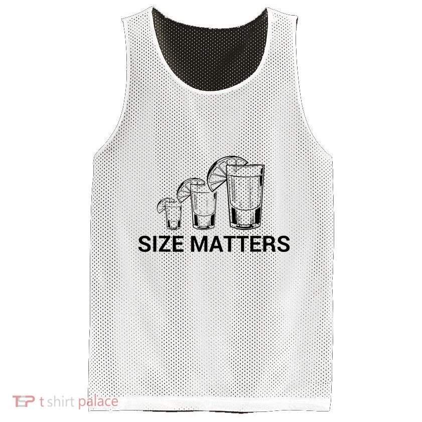 Size Matters Funny Salt Lime Tacos Tequila Mesh Reversible Basketball Jersey Tank