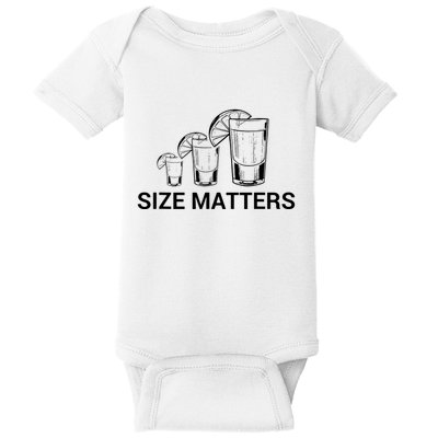 Size Matters Funny Salt Lime Tacos Tequila Baby Bodysuit