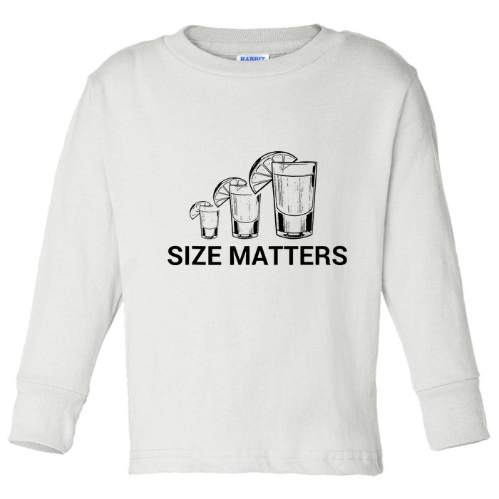 Size Matters Funny Salt Lime Tacos Tequila Toddler Long Sleeve Shirt