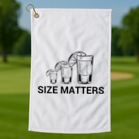 Size Matters Funny Salt Lime Tacos Tequila Golf Towel
