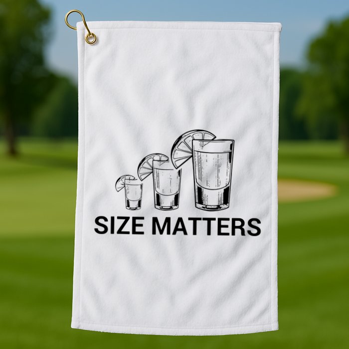 Size Matters Funny Salt Lime Tacos Tequila Golf Towel