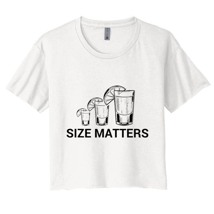Size Matters Funny Salt Lime Tacos Tequila Crop Top