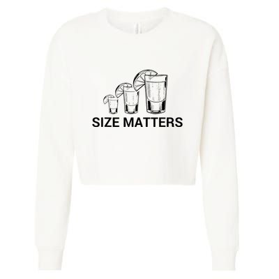 Size Matters Funny Salt Lime Tacos Tequila Cropped Pullover Crew