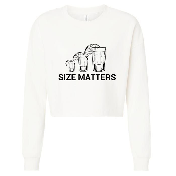 Size Matters Funny Salt Lime Tacos Tequila Cropped Pullover Crew