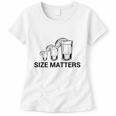 Size Matters Funny Salt Lime Tacos Tequila Womens T-Shirt