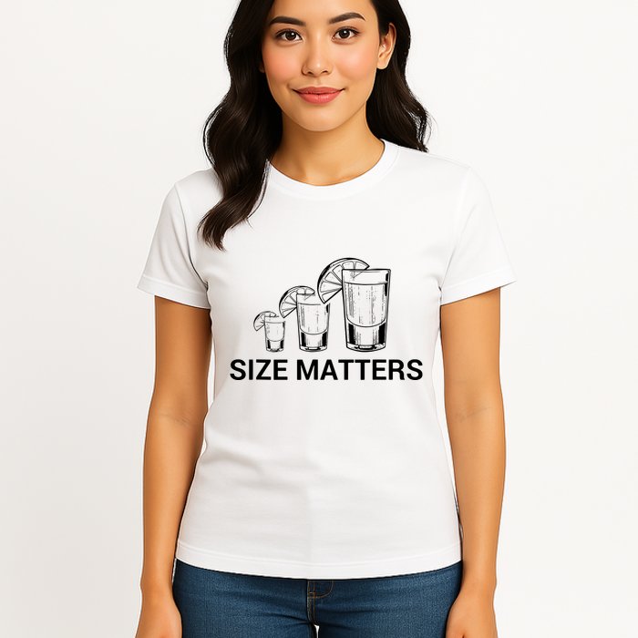 Size Matters Funny Salt Lime Tacos Tequila Womens T-Shirt