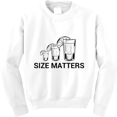 Size Matters Funny Salt Lime Tacos Tequila Kids Sweatshirt