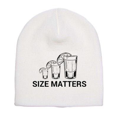 Size Matters Funny Salt Lime Tacos Tequila Short Acrylic Beanie