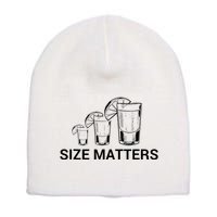 Size Matters Funny Salt Lime Tacos Tequila Short Acrylic Beanie