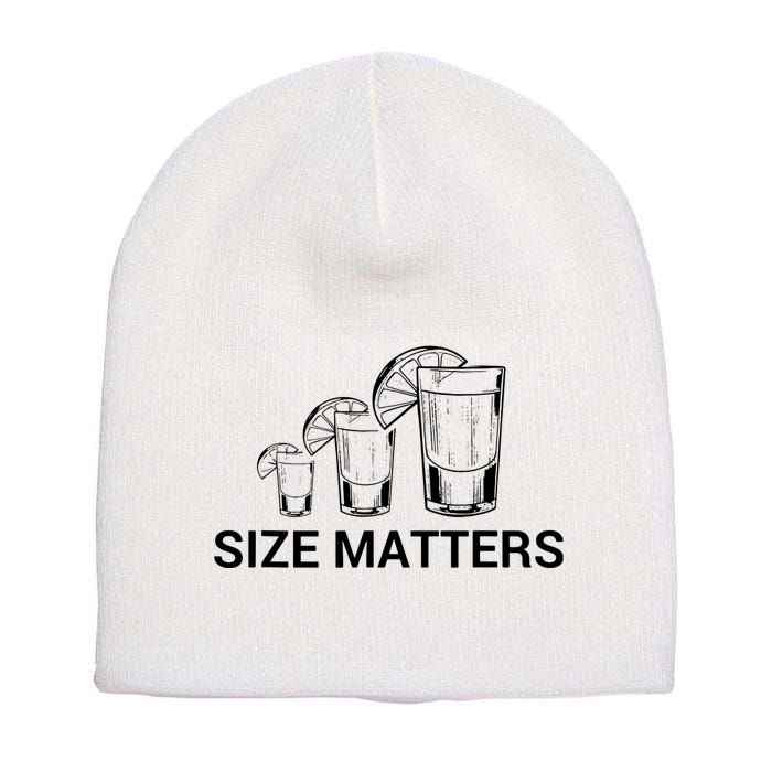 Size Matters Funny Salt Lime Tacos Tequila Short Acrylic Beanie