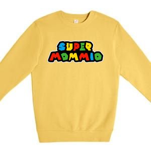 Super Mommio Funny Nerdy Mommy Mother Premium Crewneck Sweatshirt