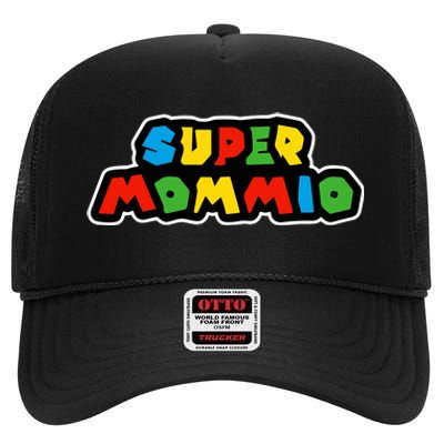 Super Mommio Funny Nerdy Mommy Mother High Crown Mesh Back Trucker Hat