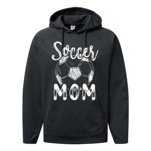 Soccer Mom For Women Family Matching Team Player Soccer Ball Performance Fleece Hoodie