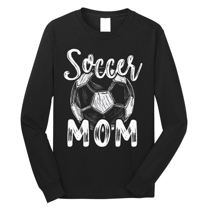 Soccer Mom For Women Family Matching Team Player Soccer Ball Long Sleeve Shirt