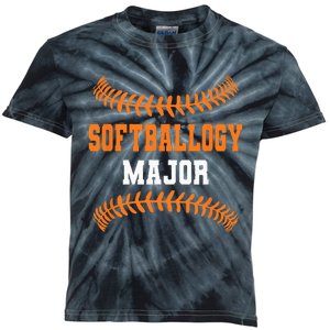 Softballogy Major Funny Fastpitch Kids Tie-Dye T-Shirt