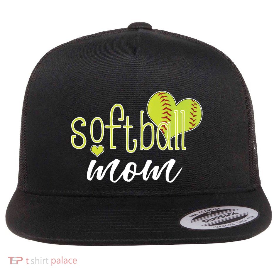 Softball Mom Great Gift Softball Mom Gift Grey Small Flatbill Hat