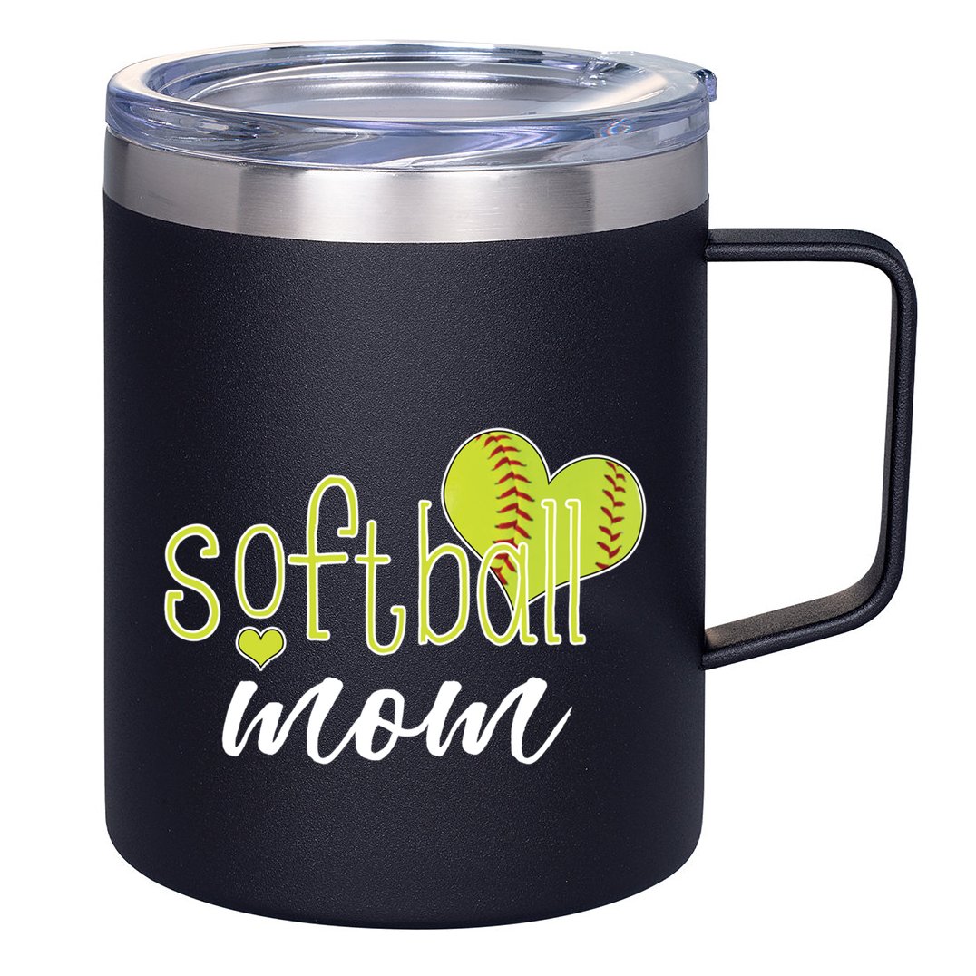 Softball Mom Great Gift Softball Mom Gift Grey Small 12oz Stainless Steel Coffee Mug