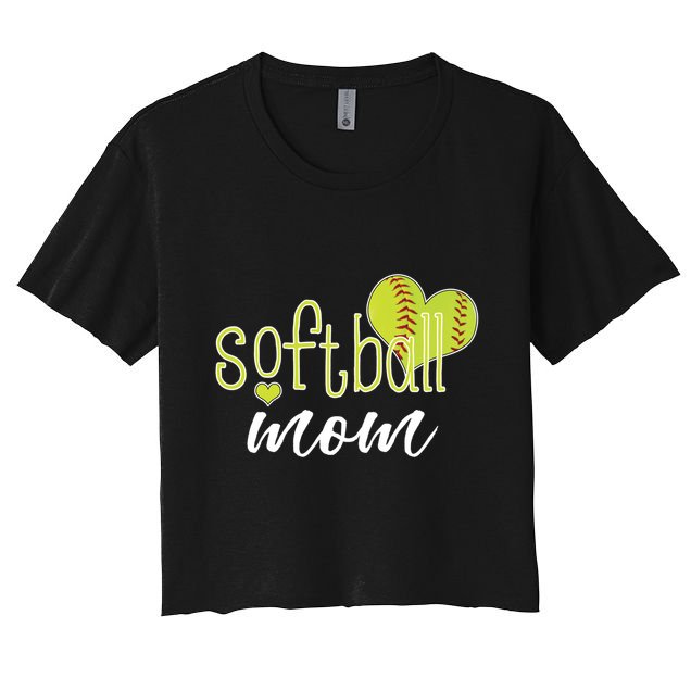 Softball Mom Great Gift Softball Mom Gift Grey Small Crop Top