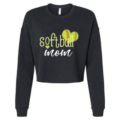 Softball Mom Great Gift Softball Mom Gift Grey Small Cropped Pullover Crew
