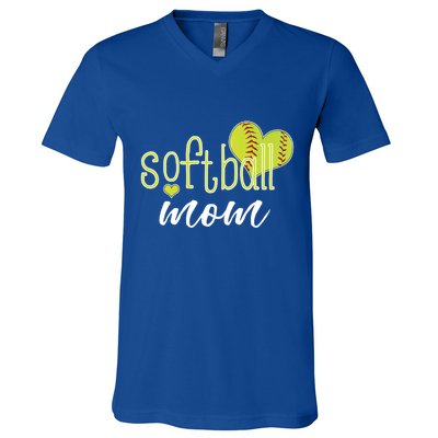 Softball Mom Great Gift Softball Mom Gift Grey Small V-Neck T-Shirt