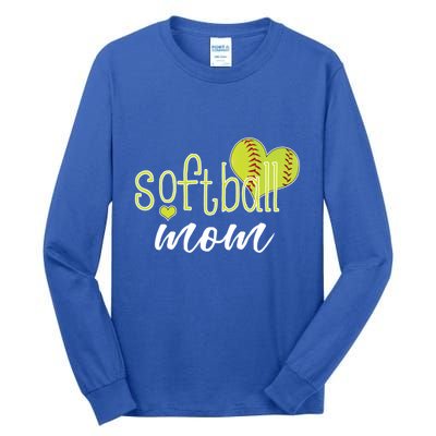 Softball Mom Great Gift Softball Mom Gift Grey Small Tall Long Sleeve T-Shirt