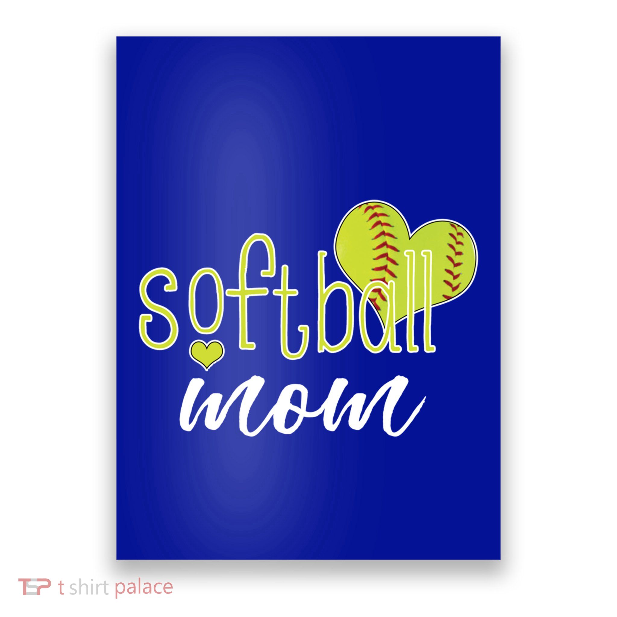Softball Mom Great Gift Softball Mom Gift Grey Small Poster