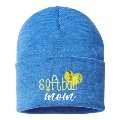 Softball Mom Great Gift Softball Mom Gift Grey Small Sustainable Knit Beanie