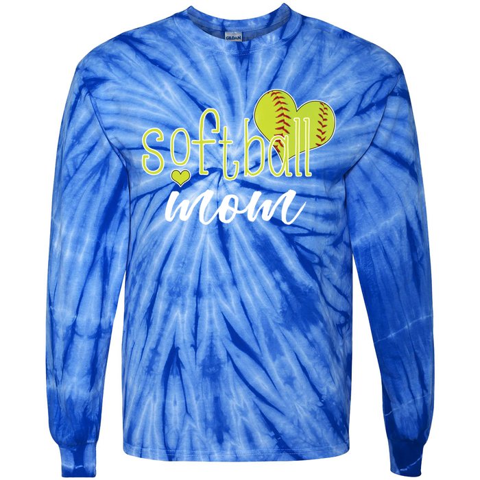 Softball Mom Great Gift Softball Mom Gift Grey Small Tie-Dye Long Sleeve Shirt