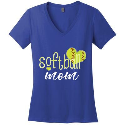 Softball Mom Great Gift Softball Mom Gift Grey Small Women's V-Neck T-Shirt