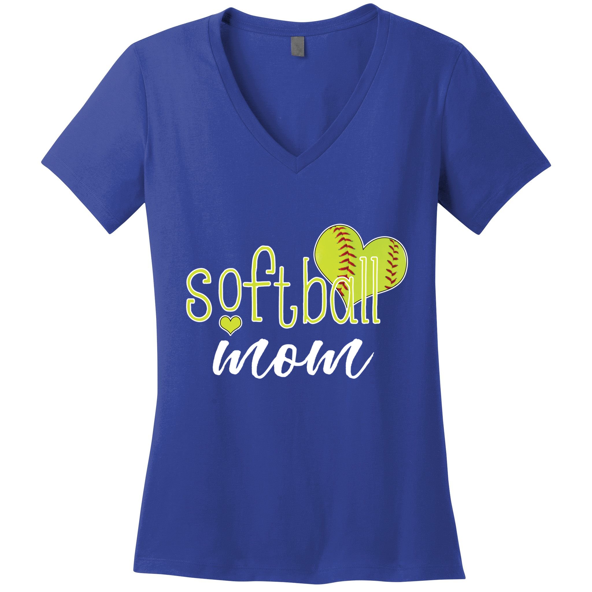 Softball Mom Great Gift Softball Mom Gift Grey Small Women's V-Neck T-Shirt