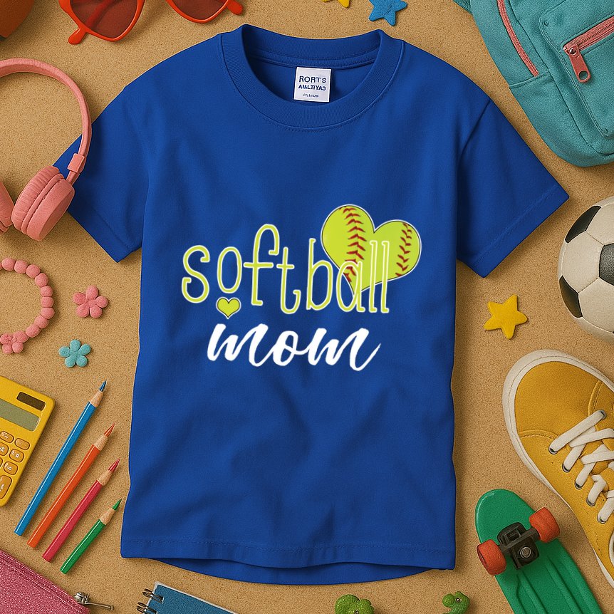 Softball Mom Great Gift Softball Mom Gift Grey Small Kids T-Shirt