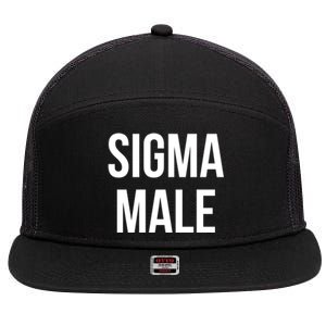 Sigma Male Grindset Meme Gift 7 Panel Mesh Trucker Snapback Hat