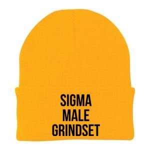 Sigma Male Grindset Mindset Gift Knit Cap Winter Beanie