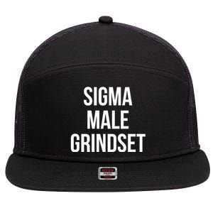 Sigma Male Grindset Mindset Gift 7 Panel Mesh Trucker Snapback Hat