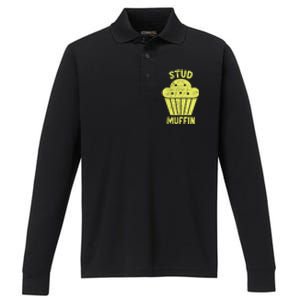 Stud Muffin Gift Performance Long Sleeve Polo