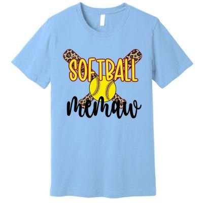 Softball Memaw Grandma Softball Player Memaw Cute Gift Premium T-Shirt