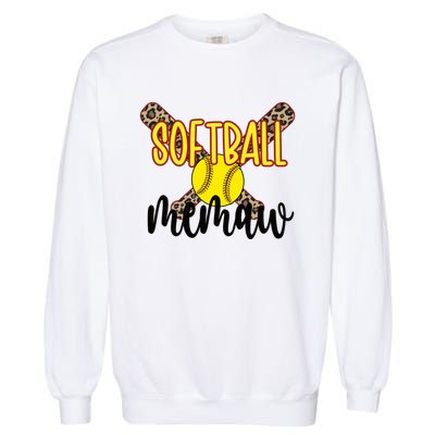 Softball Memaw Grandma Softball Player Memaw Cute Gift Garment-Dyed Sweatshirt